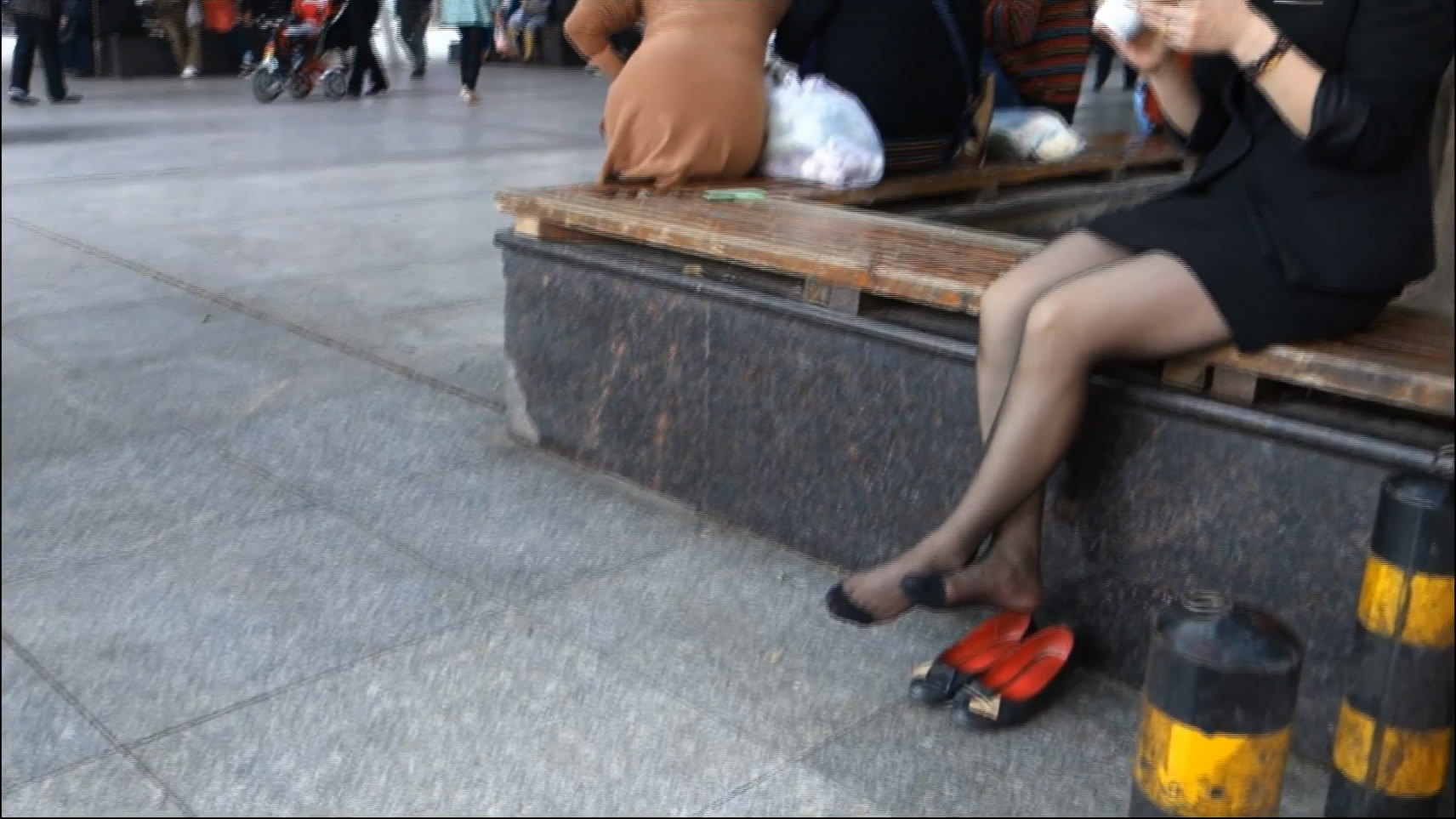 Cold drinks, mobile phones and nylon feet